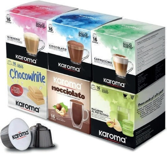 Karoma 6x16 Kapsel Heiße Getränke Mix - kompatible DOLCE GUSTO