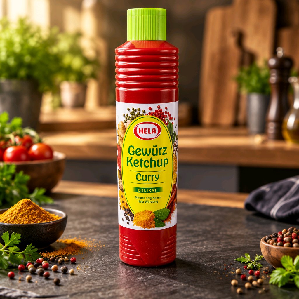 Hela Gewürz Ketchup Curry delikat 800 ml