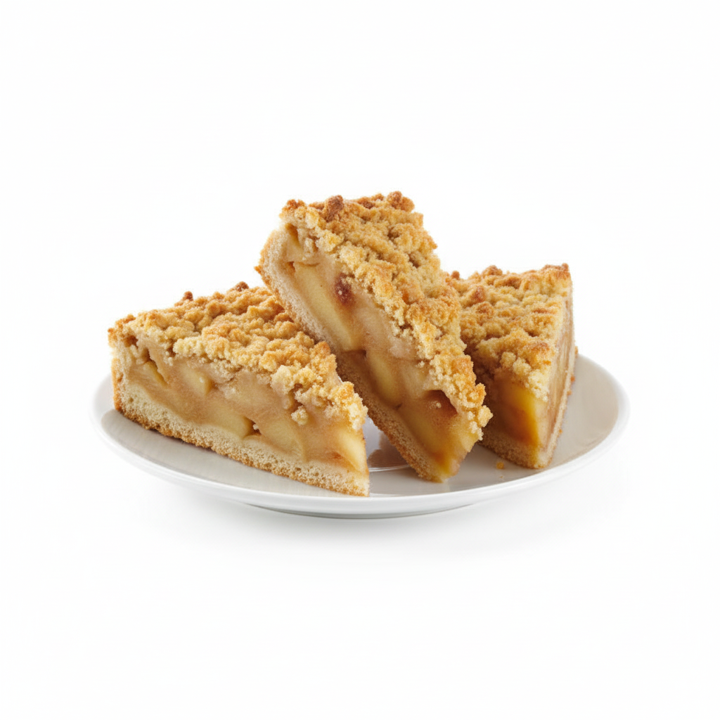 3 fette Apfelkuchen mit Butterstreusel