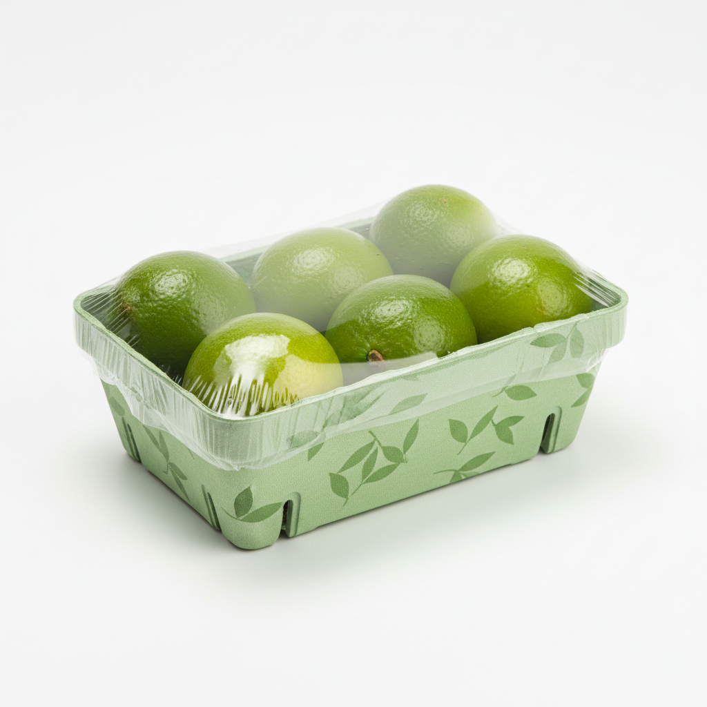 6 limette in contenitore verde