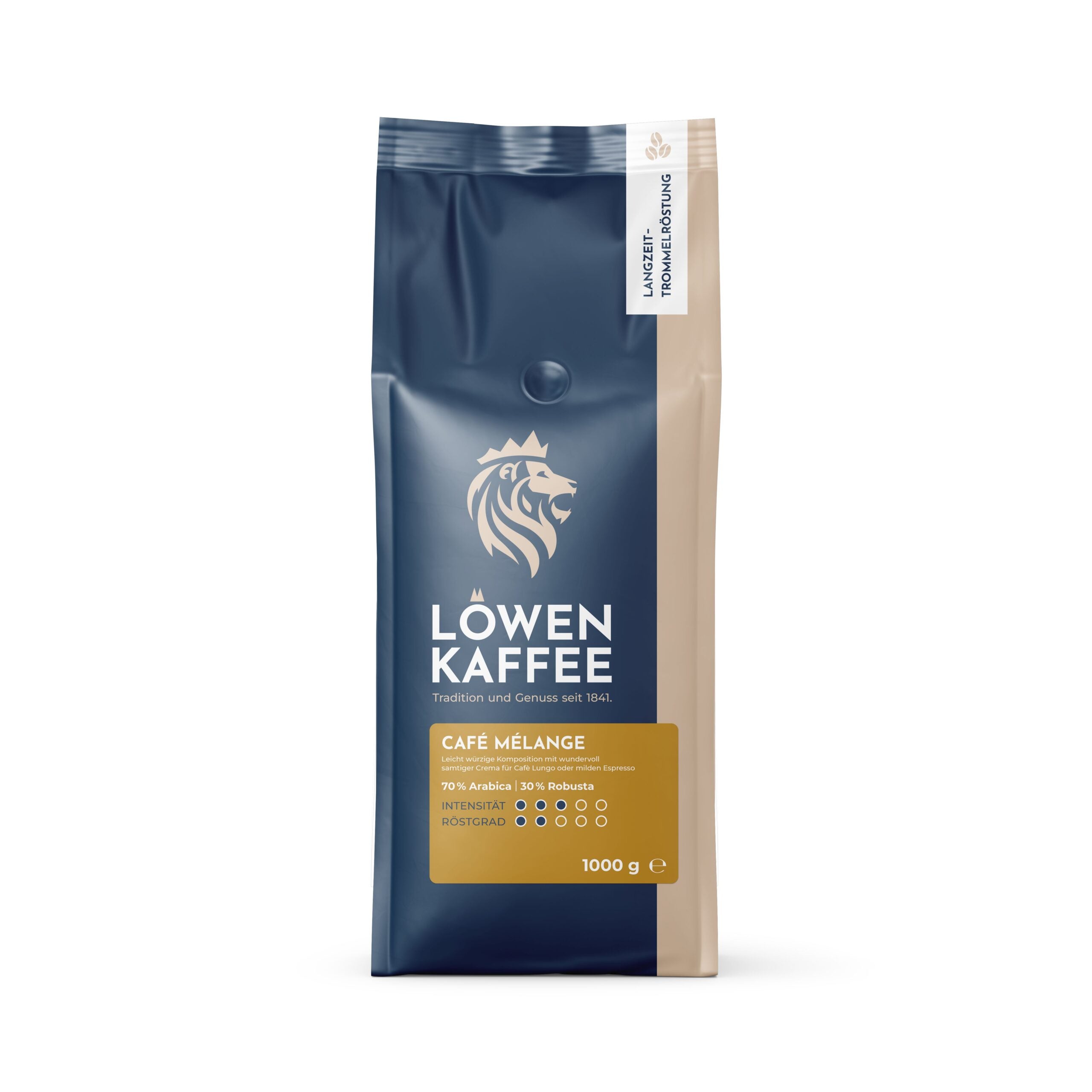 Löwen Kaffee Bohnen Café Melange 1kg - 70% Arabica 30% Robusta