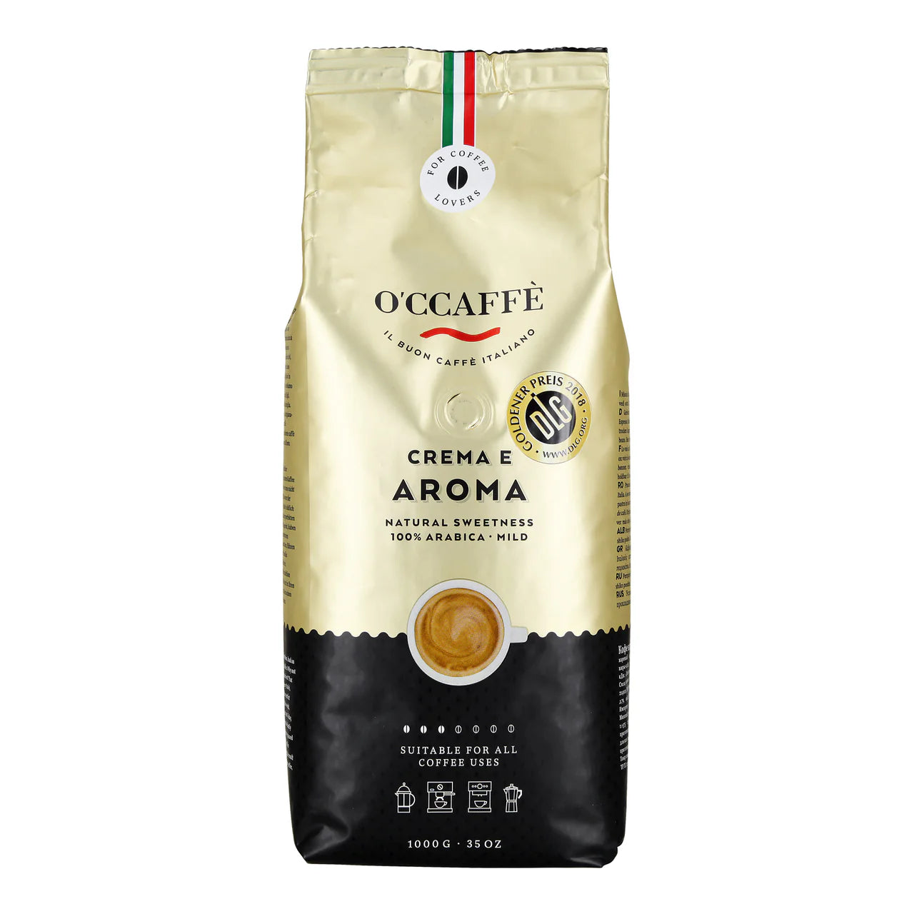 O‘ccaffé Kaffeebohnen  Crema e Aroma 1 kg.