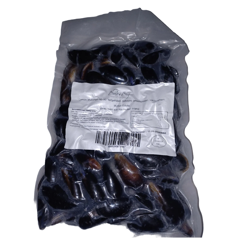 Miesmuscheln mit Schale 60/80 - 1kg