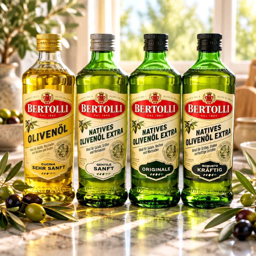Bertolli Olivenöl 4x 500 ml – Originale, Robusto, Gentile & Cucina
