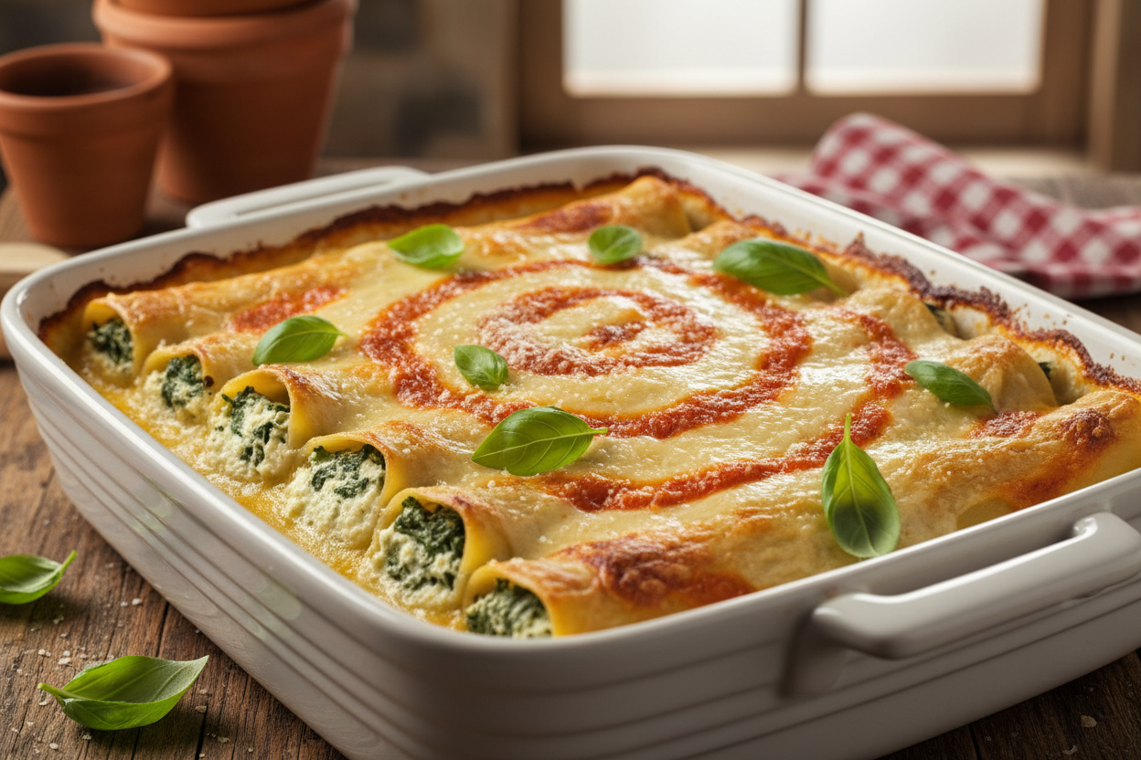 Cannelloni ricotta e spinaci con besciamella