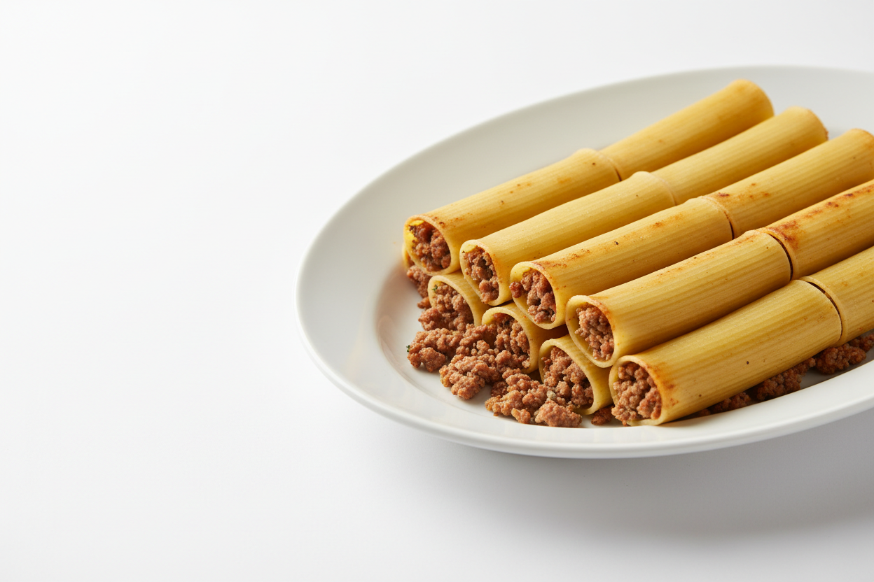 Cannelloni ripieni alla carne in piatto ovale