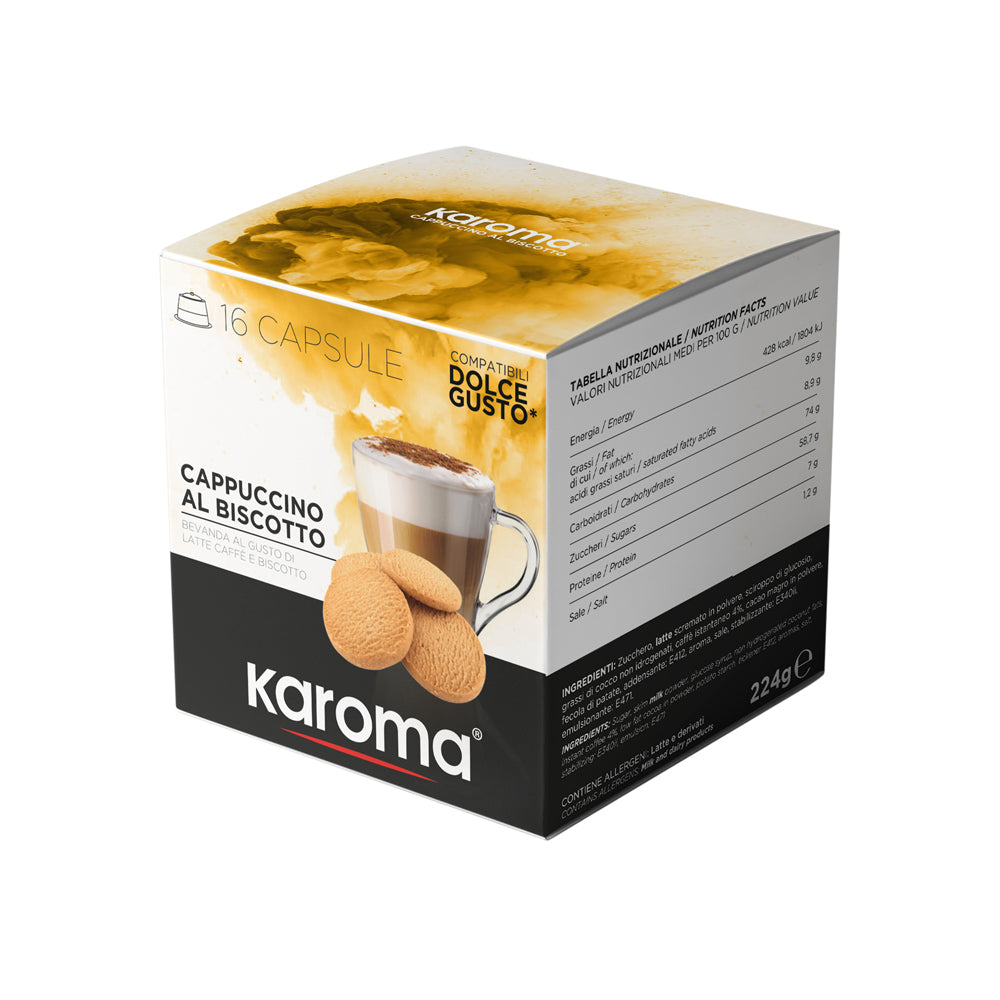 Karoma 16/96 Kapsel CAPPUCCINO AL BISCOTTO- kompatible DOLCE GUSTO