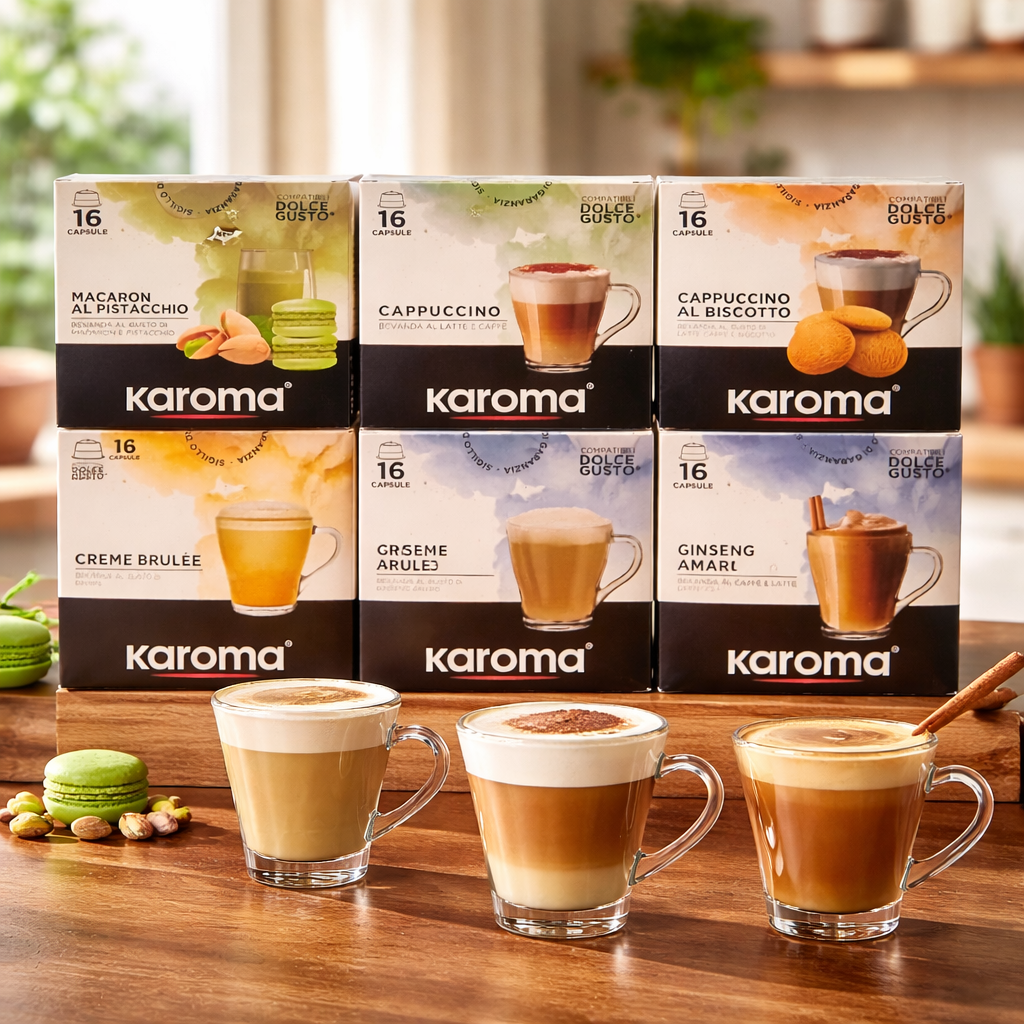 Karoma 6x16 Kapsel Cappuccino & Ginseng Spezialitäten  Mix - kompatible DOLCE GUSTO