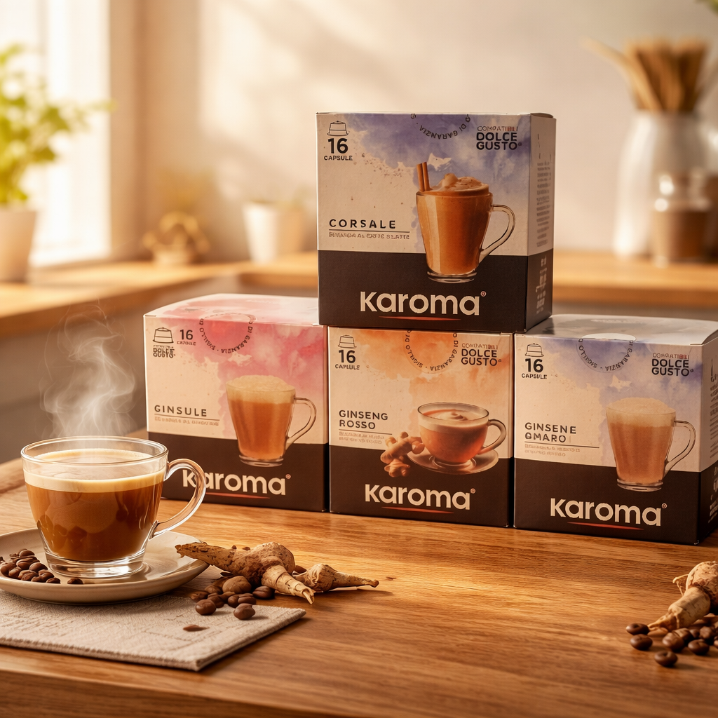 Karoma 4x16 Kapsel Ginseng Spezialitäten  Mix - kompatible DOLCE GUSTO