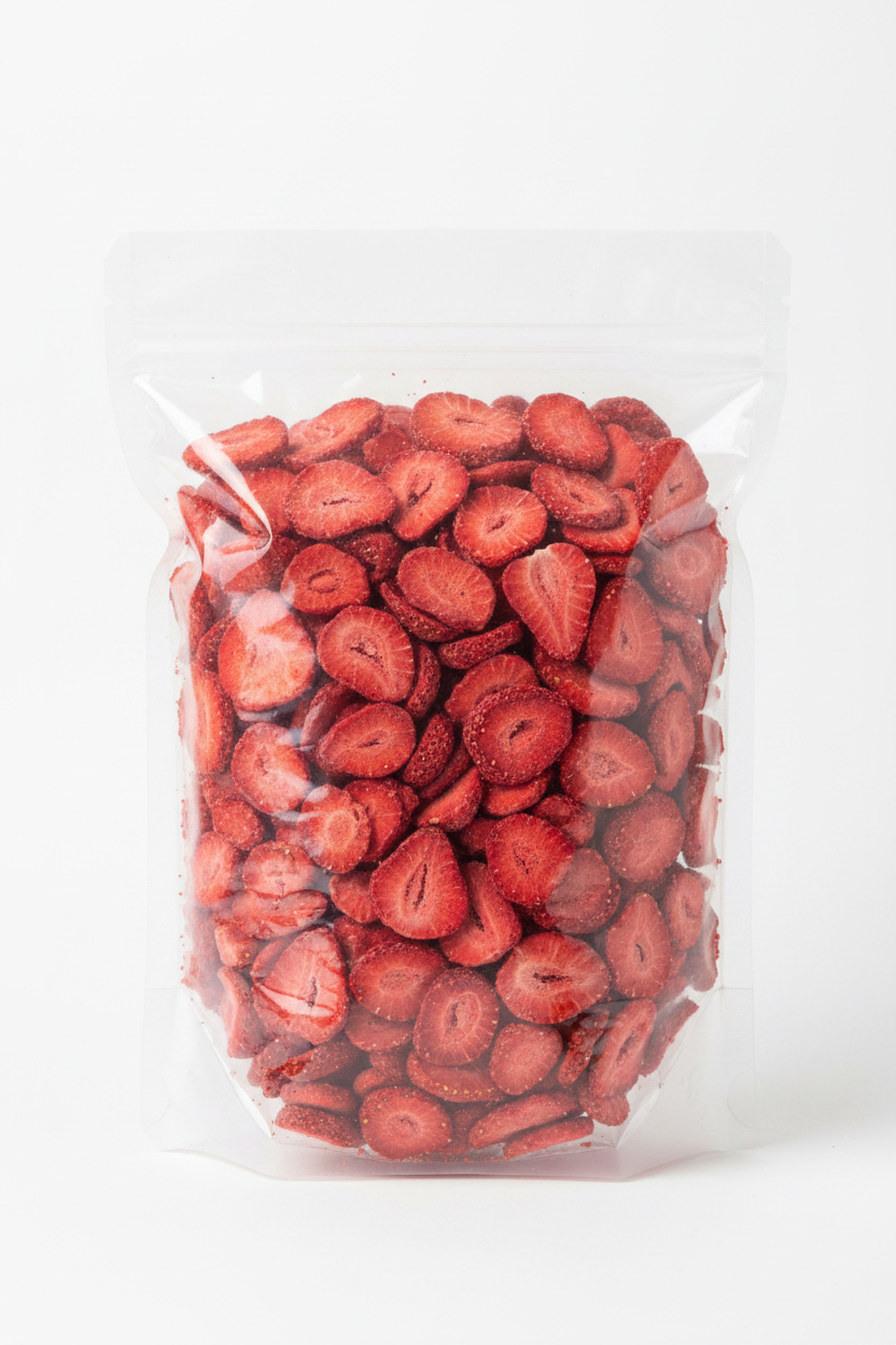 Erdbeerscheiben gefriergetrocknet 1kg sacchetto trasparente