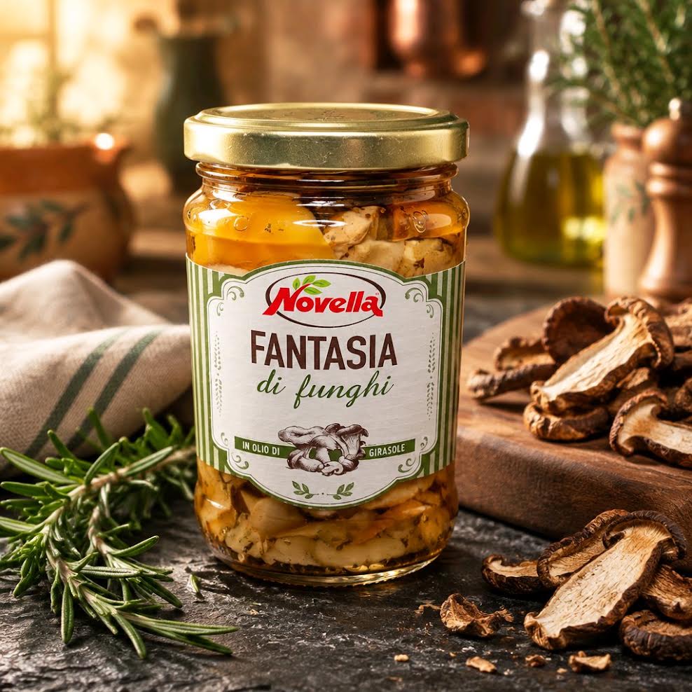 Novella Fantasia di Funghi – Pilzmischung in Öl und Weinessig 280 g