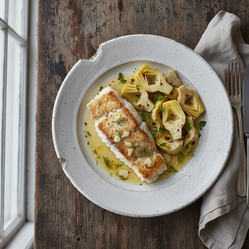 Filetto di pesce con carciofini