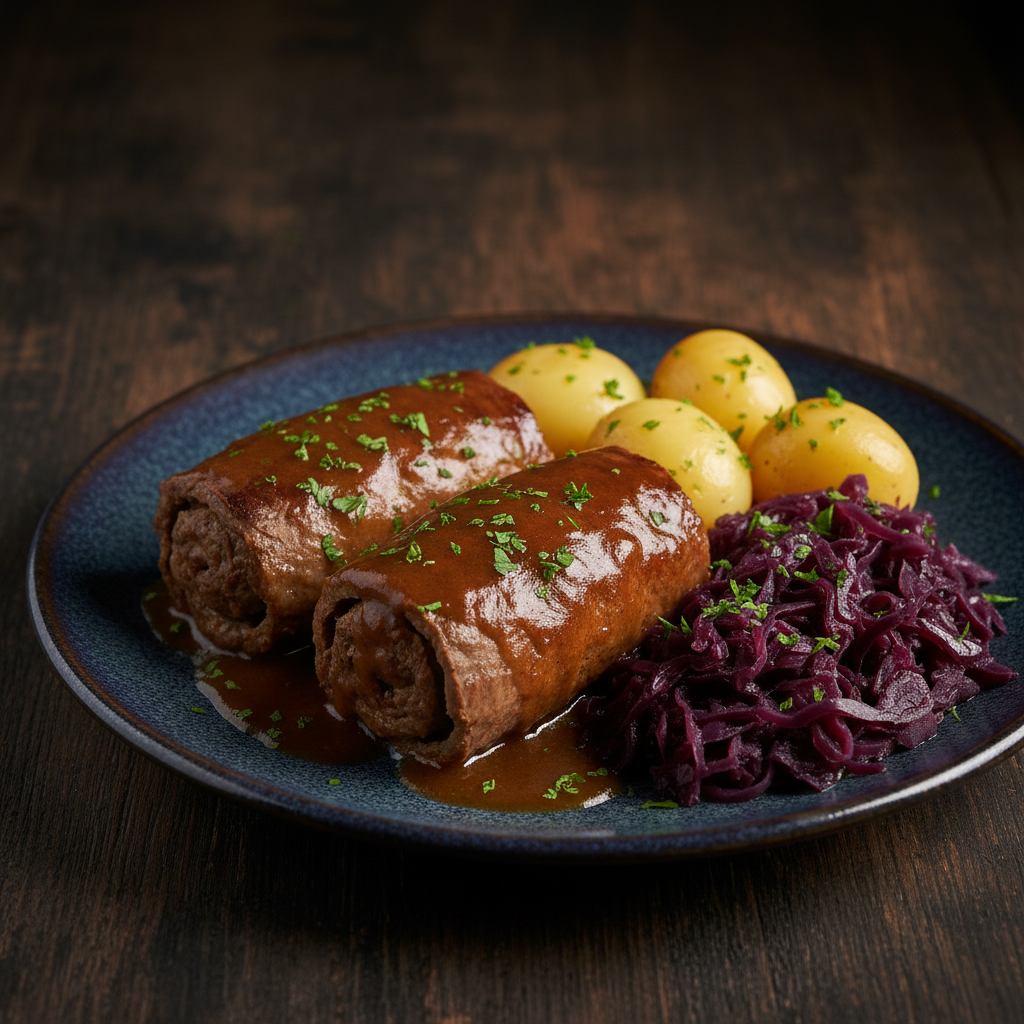 Food photography Rinderrouladen impiattate