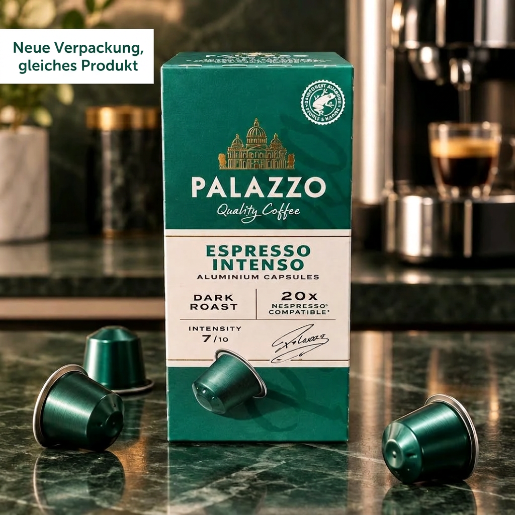 Palazzo Kaffee Caffè Autentico – Espresso Intenso | 20 Kapseln Nespresso® kompatibel