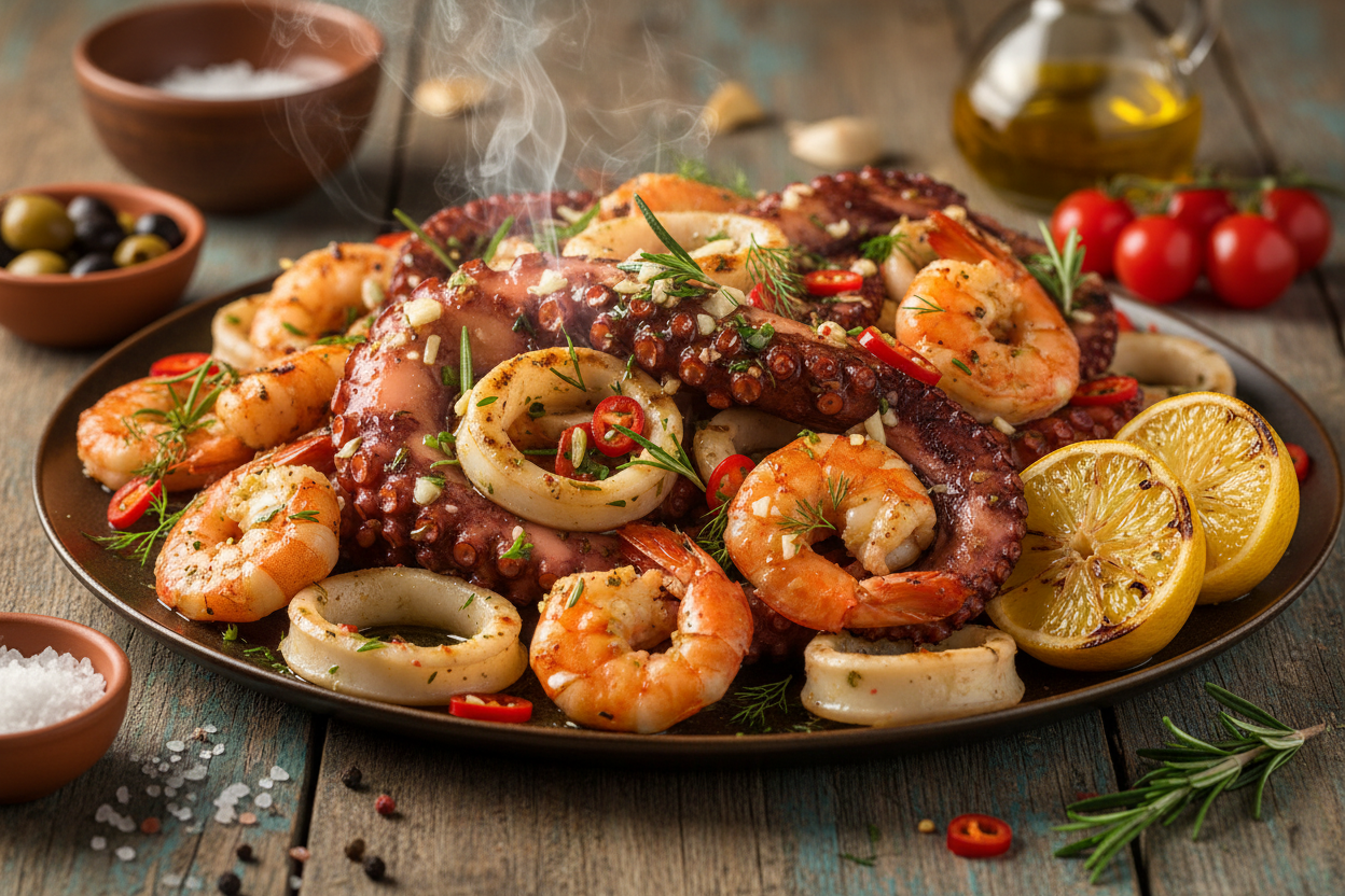 Gamberi alla griglia con marinata