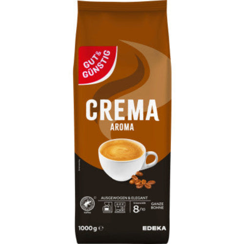 Gut & Günstig Caffe Crema Aroma ganze Bohnen 1kg