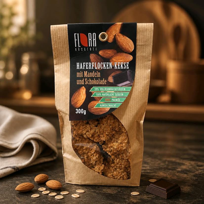 Haferflockenkekse mit Mandeln und Schokolade  300g