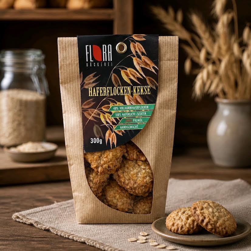 Haferflockenkekse Natur 300g – Bäckerei Flora