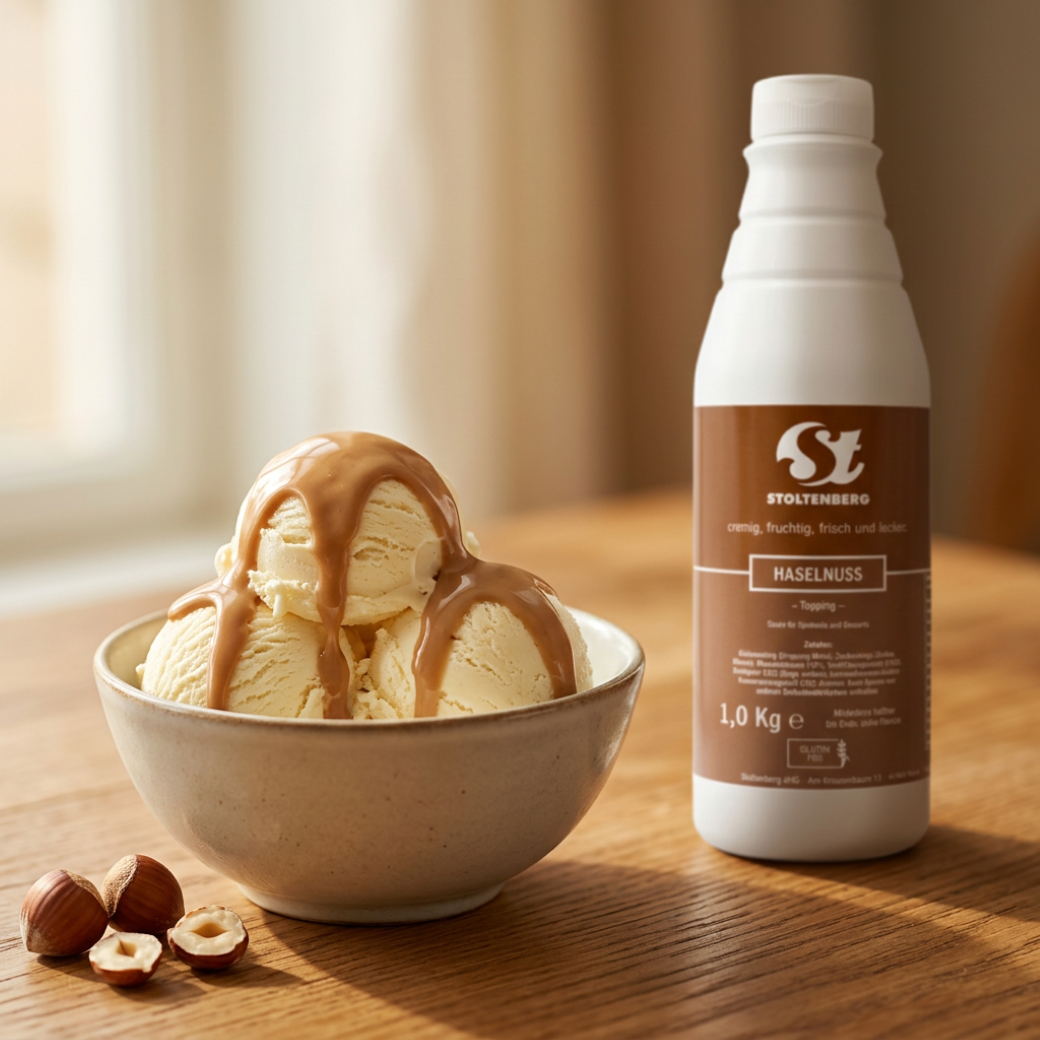 STOLTENBERG Haselnuss-Topping – Sauce für Eis & Desserts, 1 kg