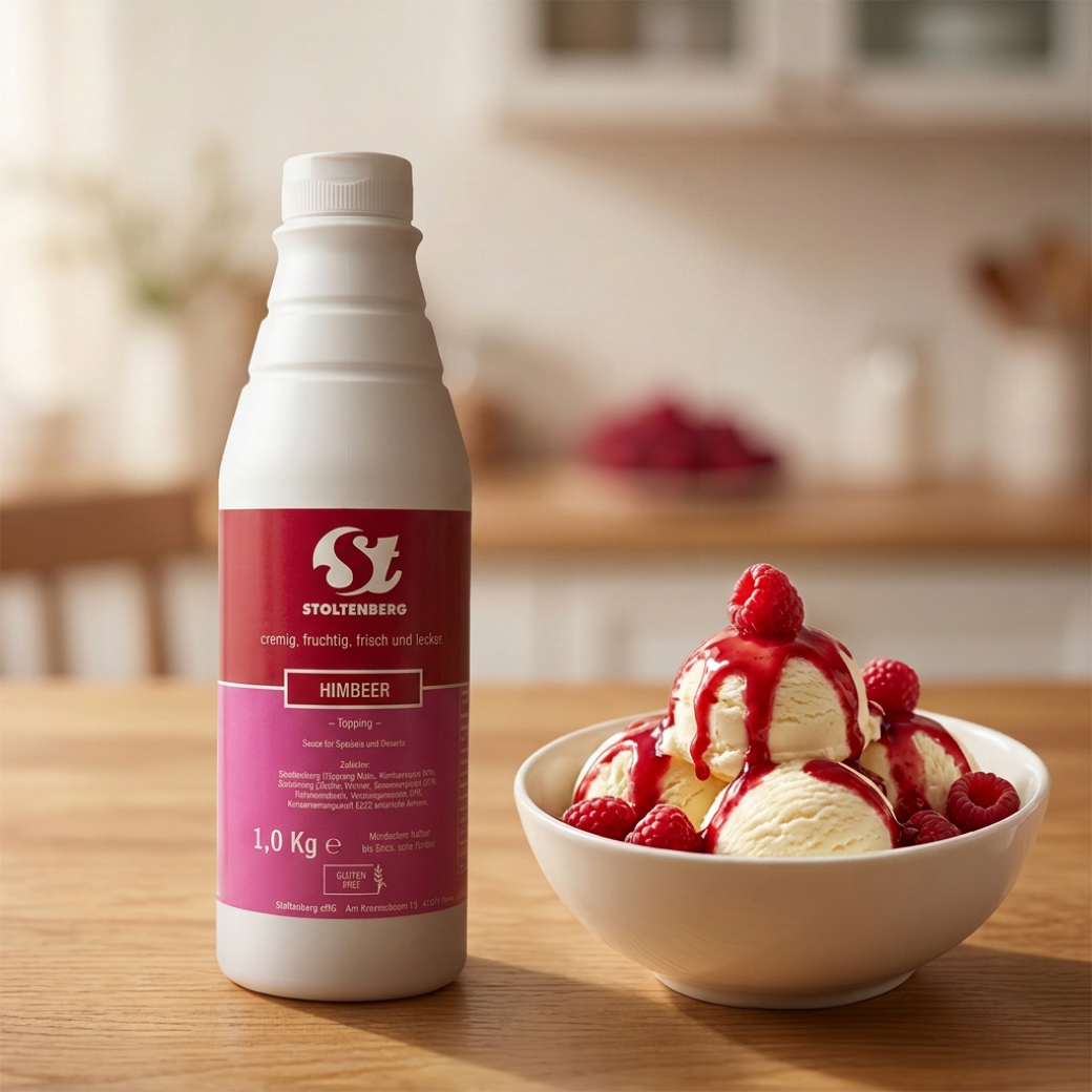 STOLTENBERG Himbeer-Topping – Sauce für Eis & Desserts, 1 kg