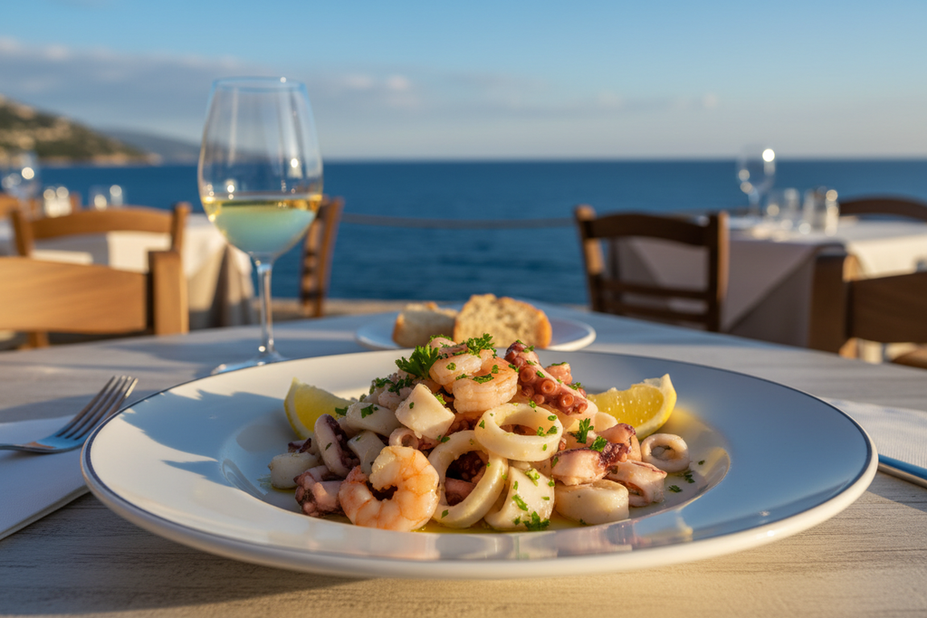 Insalata di mare vista mare