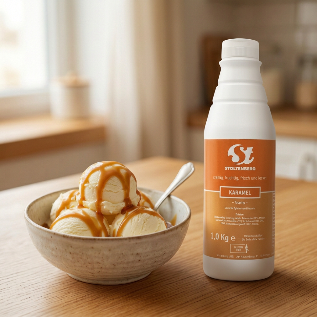 STOLTENBERG Karamell-Topping – Sauce für Eis & Desserts, 1 kg