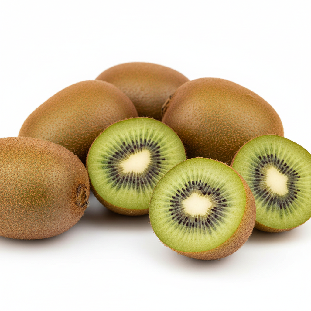 Kiwi freschi interi e tagliati