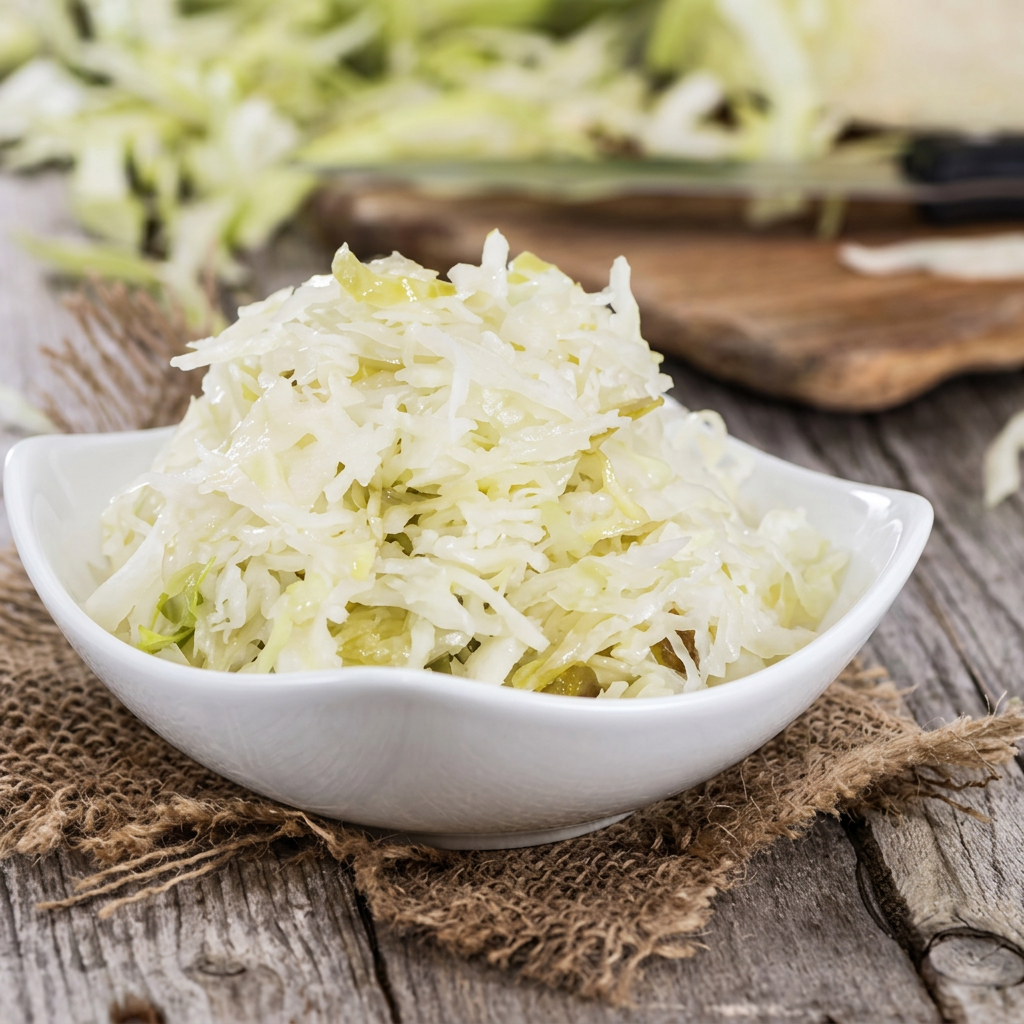 Krautsalat servito in una ciotola bianca