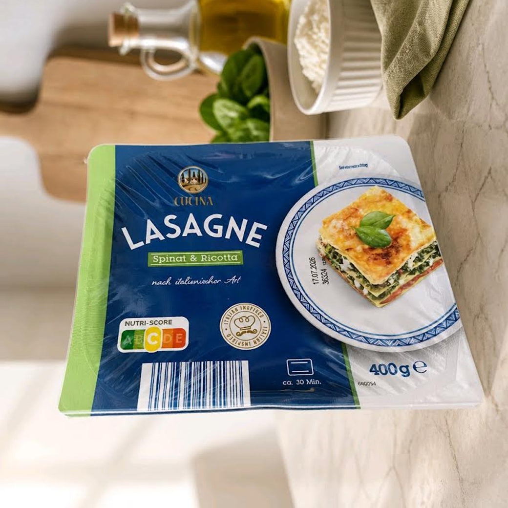 Lasagne Spinat & Ricotta 400g. - Ein echtes italienisches Produkt.