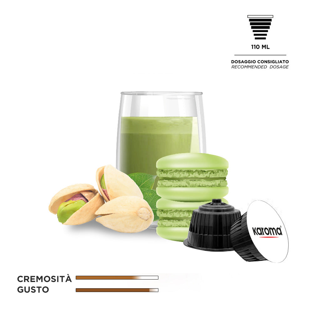 Karoma 16/96 Kapsel CAPPUCCINO MACARON AL PISTACCHIO- kompatible DOLCE GUSTO