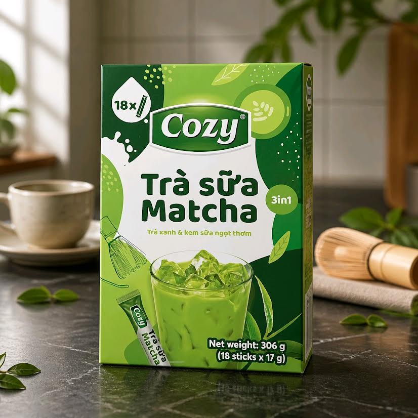 Instant Matcha Getränkepulver 18 Sticks - 306 g.