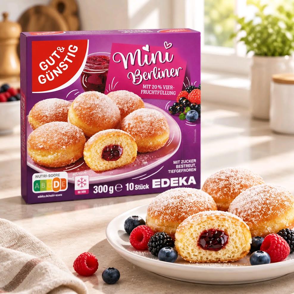 GUT&GÜNSTIG Mini Berliner 10 Stück – 300 g, tiefgefroren