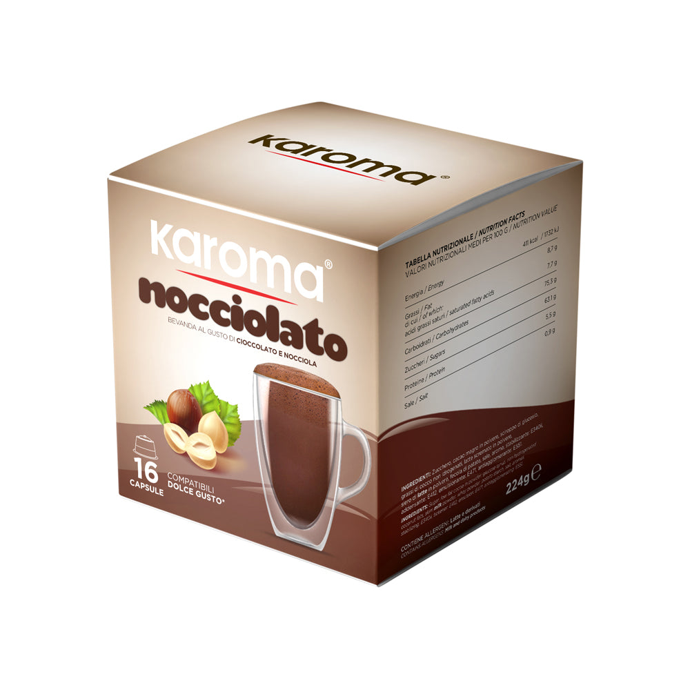 Karoma 16/96 Kapsel KAKAO NOCCIOLATO - kompatible DOLCE GUSTO