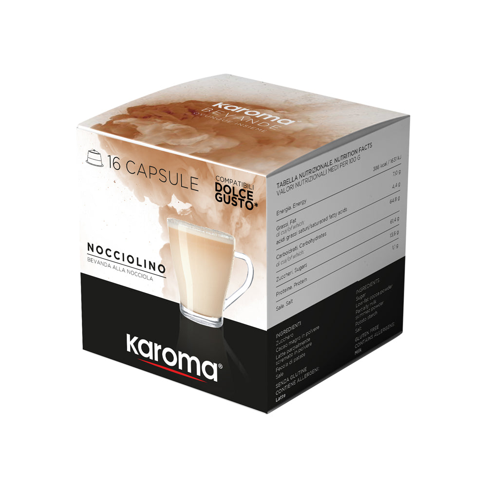 Karoma 16/96 Kapsel CAPPUCCINO - NOCCIOLINO - kompatible DOLCE GUSTO
