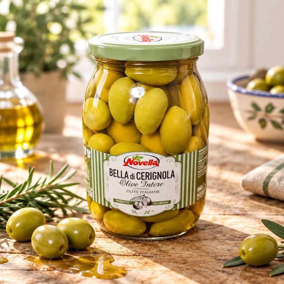 Novella Grüne Oliven Bella di cerignola mit Stein 980 g