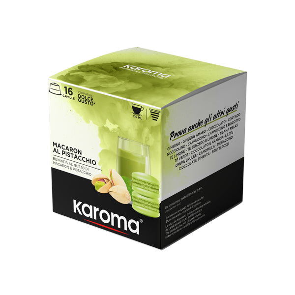 Karoma 16/96 Kapsel CAPPUCCINO MACARON AL PISTACCHIO- kompatible DOLCE GUSTO