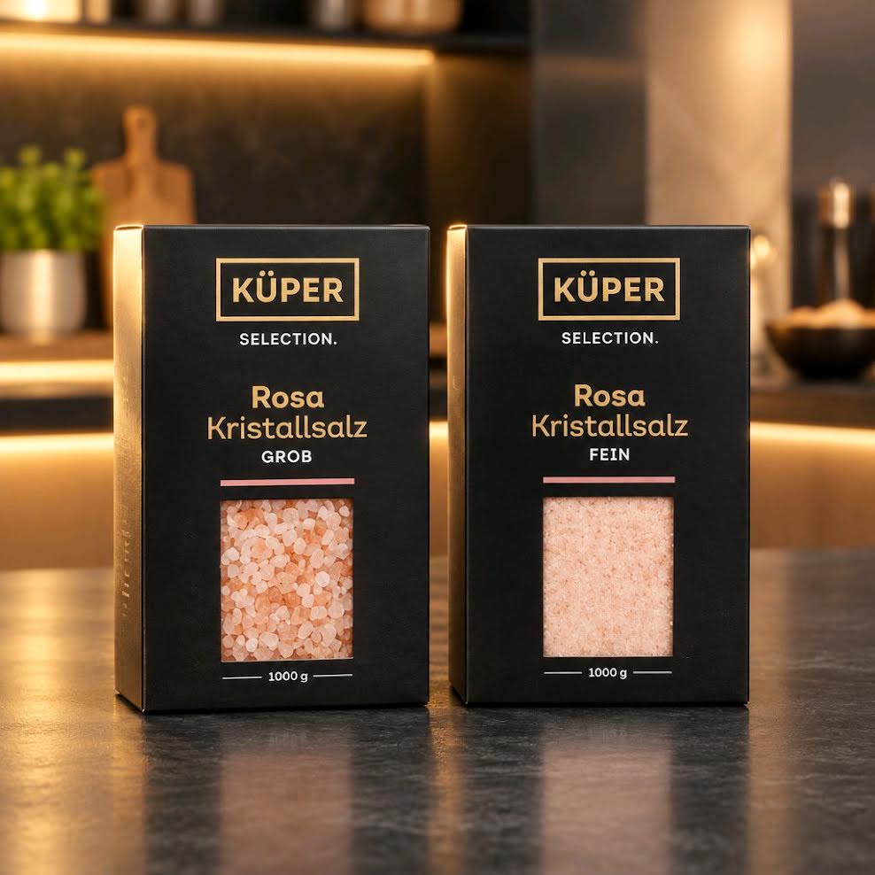 Küper rosa Kristallsalz grob und fein 1 kg + 1 kg