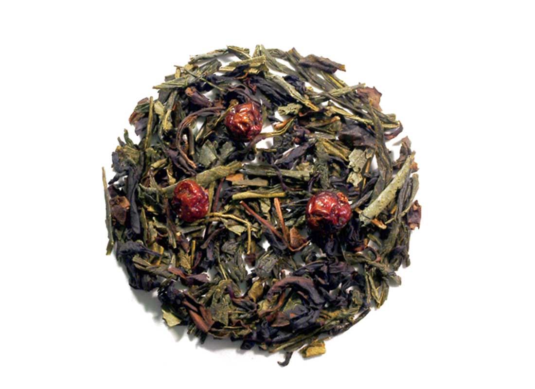 Sencha Currant   (grüner  Tee) — 15 Pyramidenbox