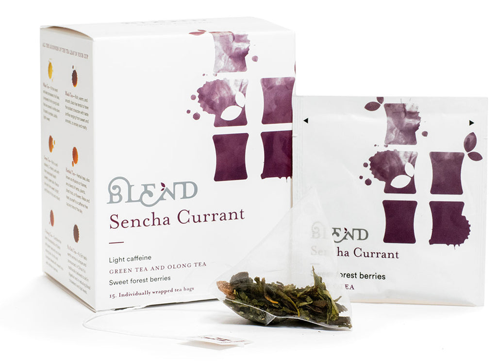 Sencha Currant   (grüner  Tee) — 15 Pyramidenbox