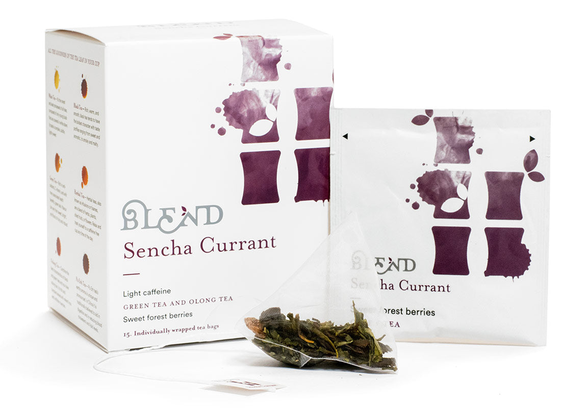Sencha Currant   (grüner  Tee) — 15 Pyramidenbox
