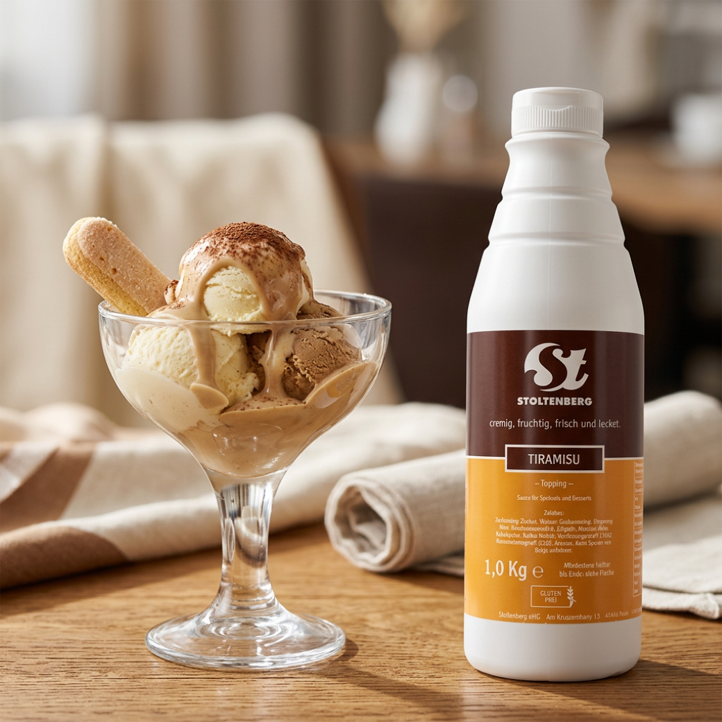 STOLTENBERG Tiramisu-Topping – Sauce für Eis & Desserts, 1 kg