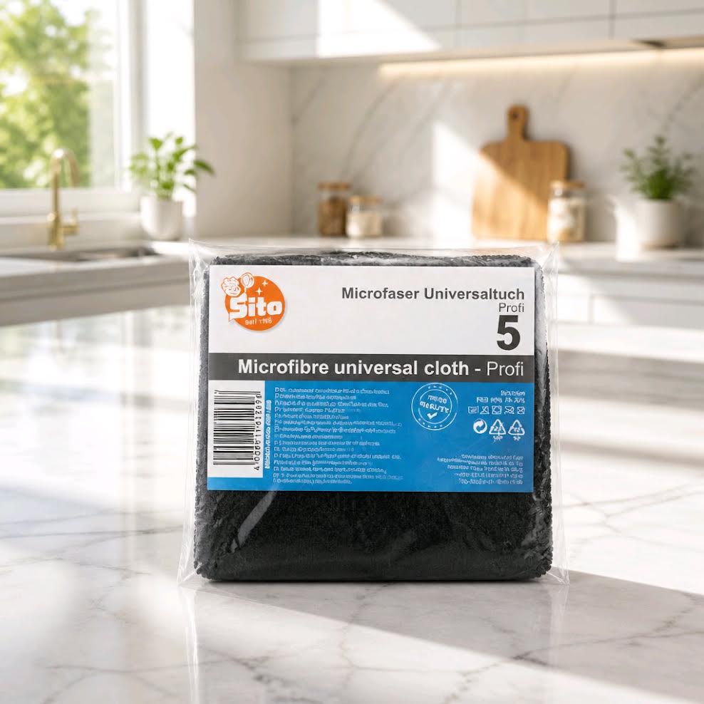 Universaltuch Mikrofaser schwarz 32×32 cm – 5er Set