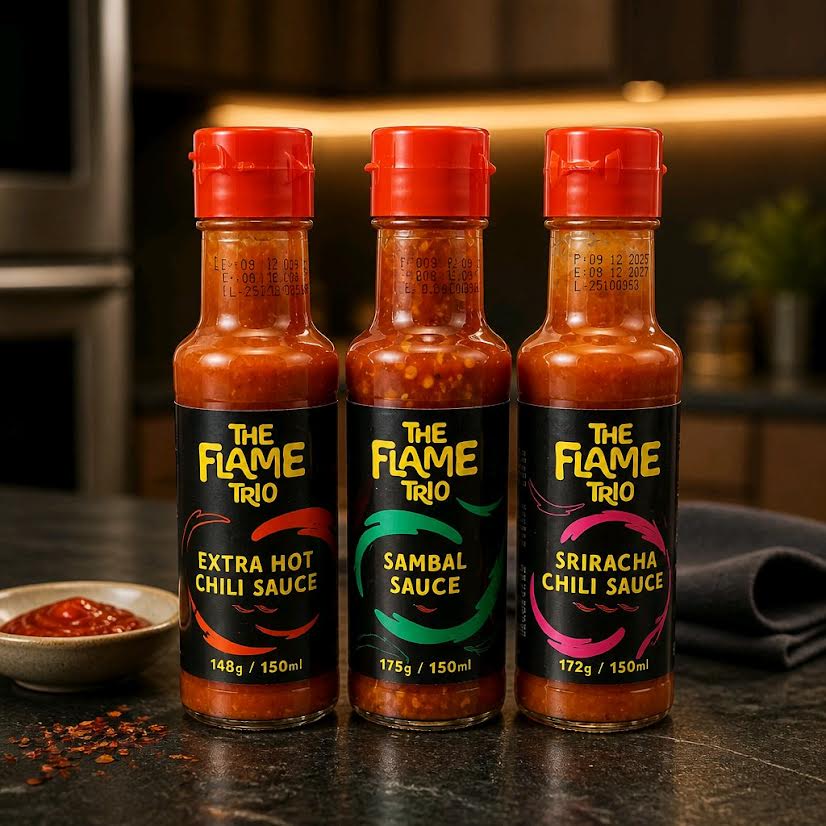 The Flame Trio – Chili-Saucen Set 3x150ml (515g)