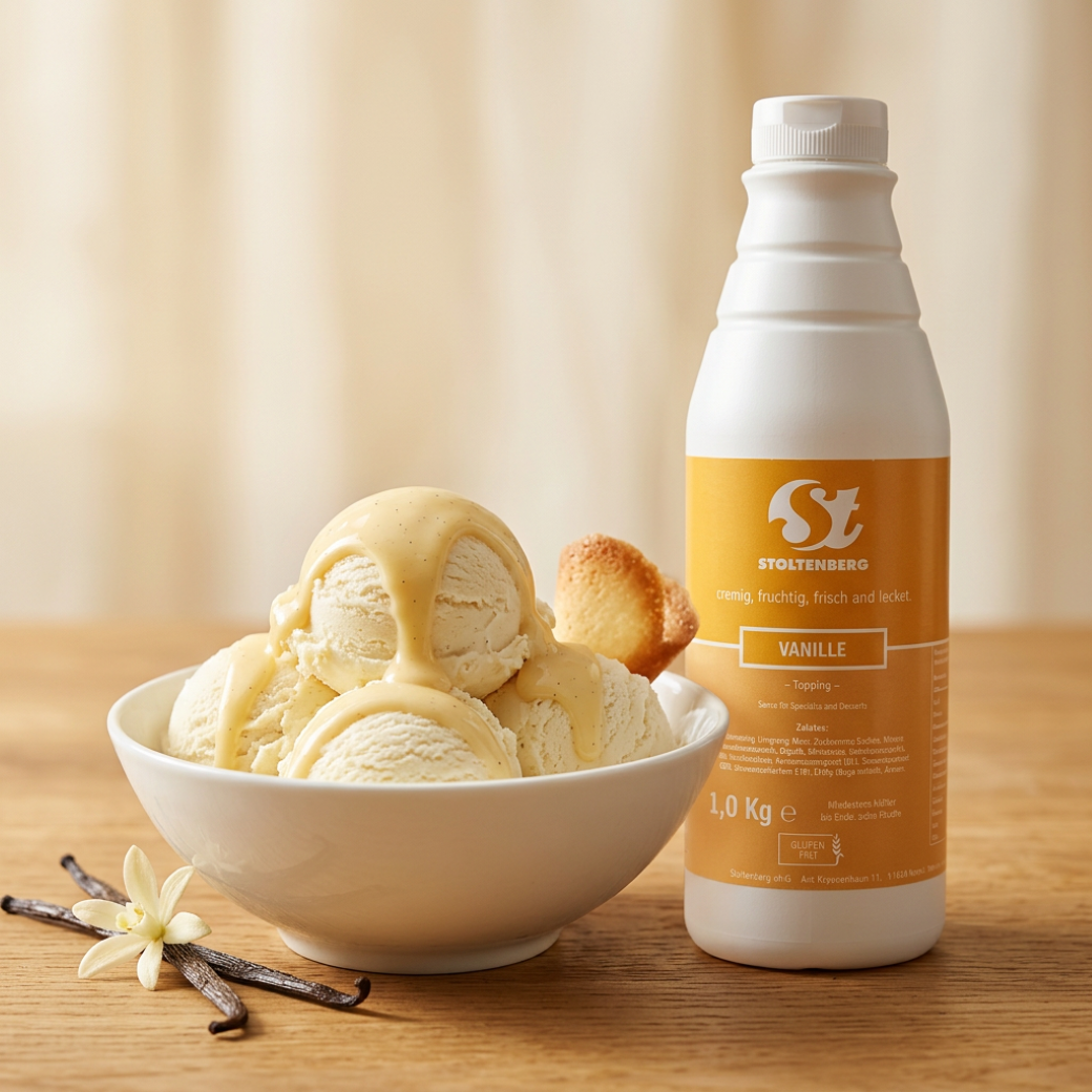 STOLTENBERG Vanille-Topping – Sauce für Eis & Desserts, 1 kg