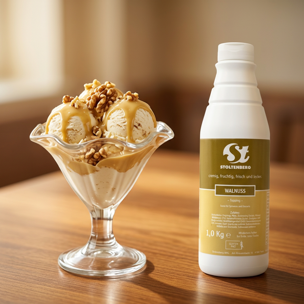 STOLTENBERG Walnuss-Topping – Sauce für Eis & Desserts, 1 kg